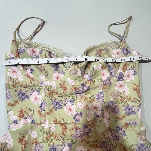 House of CB Sz Small Charlotte Peony Print Midi Dress High Side Slit Coquette - Picture 10 of 16